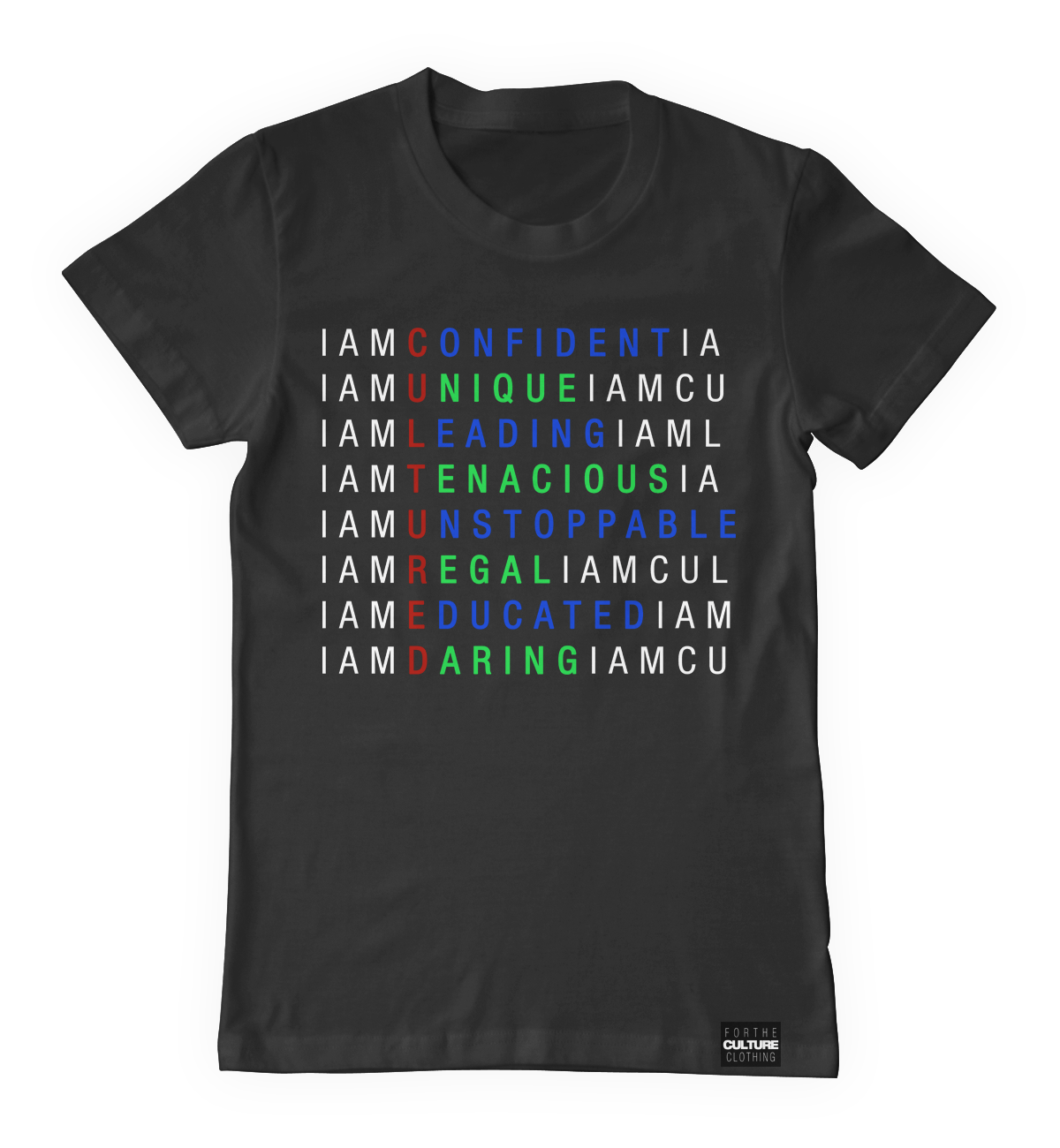 I AM C.U.L.T.U.R.E.D. Crossword Awareness Unisex T-Shirt - For The Culture Clothing Inc.