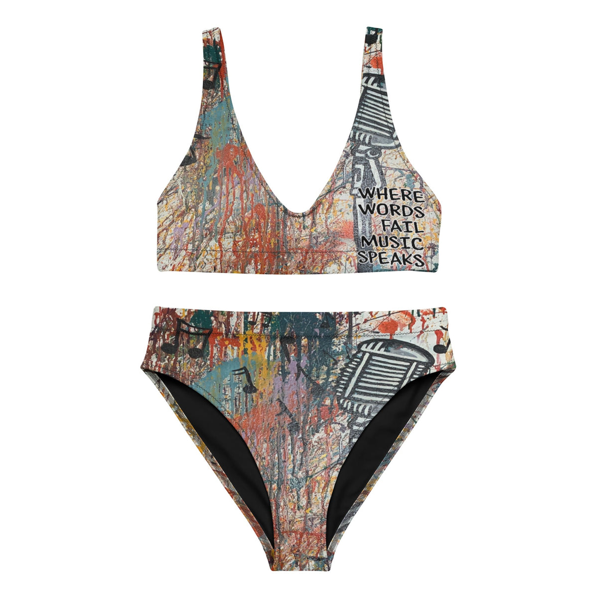 Where Words Fail High-Waisted Bikini - For The Culture Clothing Inc.