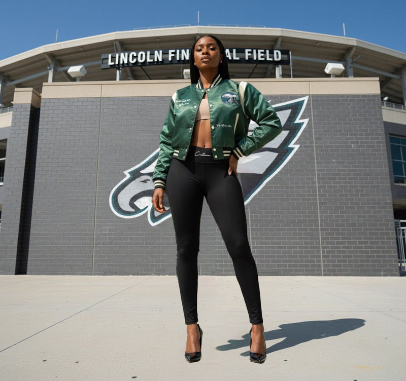 College Culture Cropped Eagles Varsity Jacket - For The Culture Clothing Inc.
