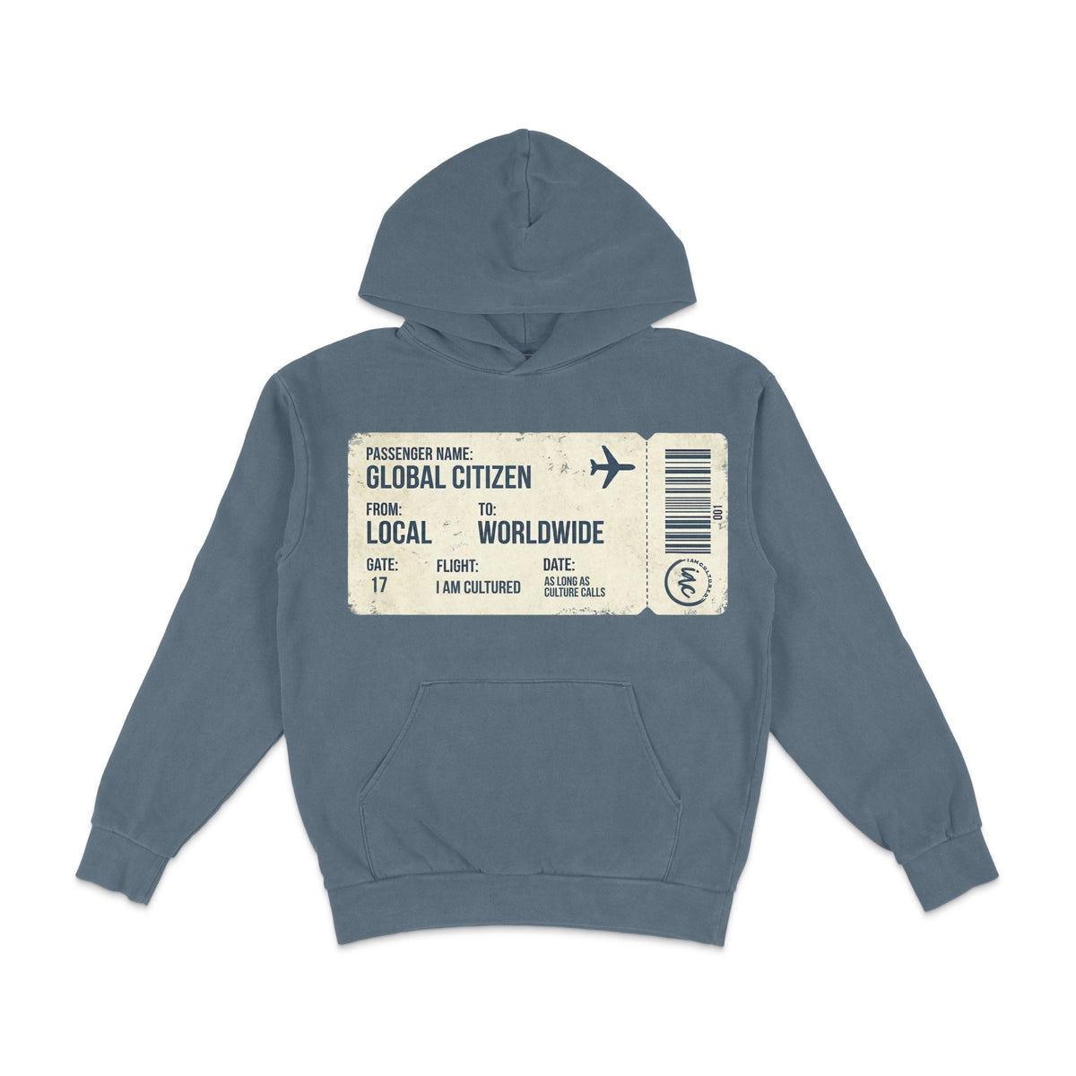 I AM C.U.L.T.U.R.E.D. – Boarding Pass Hoodie 10 oz - For The Culture Clothing Inc.