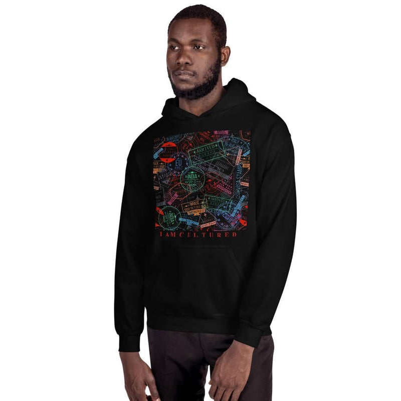 I AM C.U.L.T.U.R.E.D Stamp Collector Hoodie 8.5oz - For The Culture Clothing Inc.