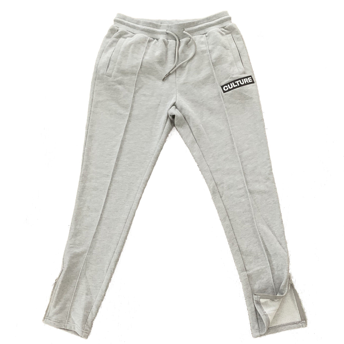Pleated Block Culture Slim Fit Unisex Joggers (zipper) - For The Culture Clothing Inc.